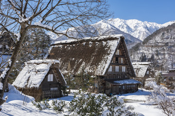 Historic Village of Shirakawago in winter, Japan