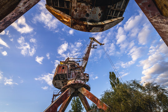 Abandoned port crane in Chernobyl Exclusion Zone, Ukraine