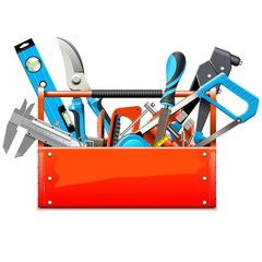 Vector Toolbox with Hand Tools