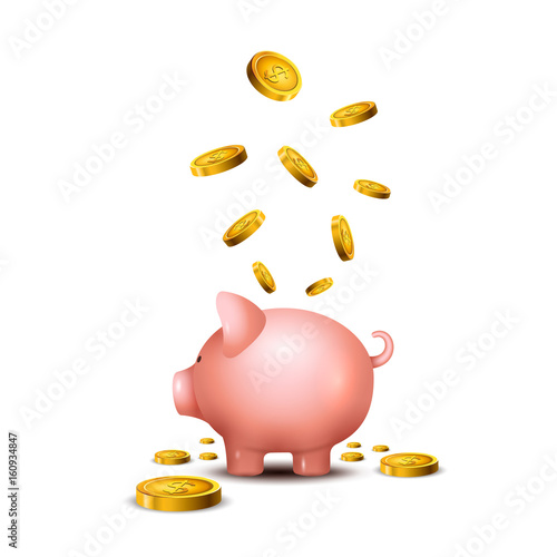 Pig Money Box Piggy Money Save Bank Icon Pig Toy For Coins - 