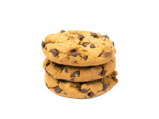 Tasty biscuits with chocolate isolated on a white background