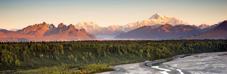 Foto op Plexiglas Denali Denali Range Mt McKinley Alaska Noord-Amerika