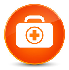 Obraz premium First aid kit icon elegant orange round button