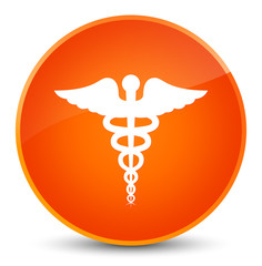 Medical icon elegant orange round button