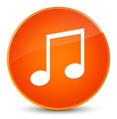 Music icon elegant orange round button