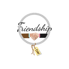 Happy Friendship day. Vector typographic colorful design. Badges for your holiday design postcards, posters.