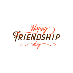 Happy Friendship day. Vector typographic colorful design. Badges for your holiday design postcards, posters.