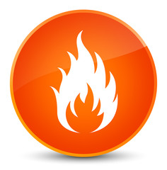 Fire icon elegant orange round button