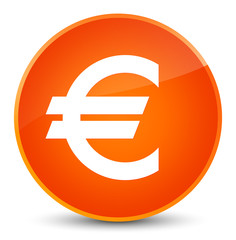 Euro sign icon elegant orange round button