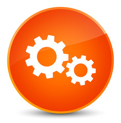 Process icon elegant orange round button