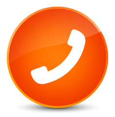 Phone icon elegant orange round button