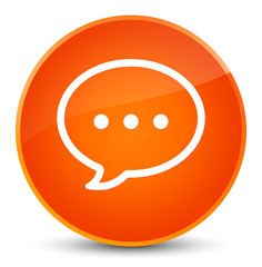 Talk bubble icon elegant orange round button