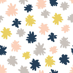 Hand Drawn Poms Modern Seamless Vector Pattern