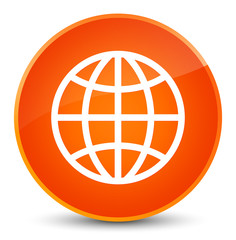 World icon elegant orange round button