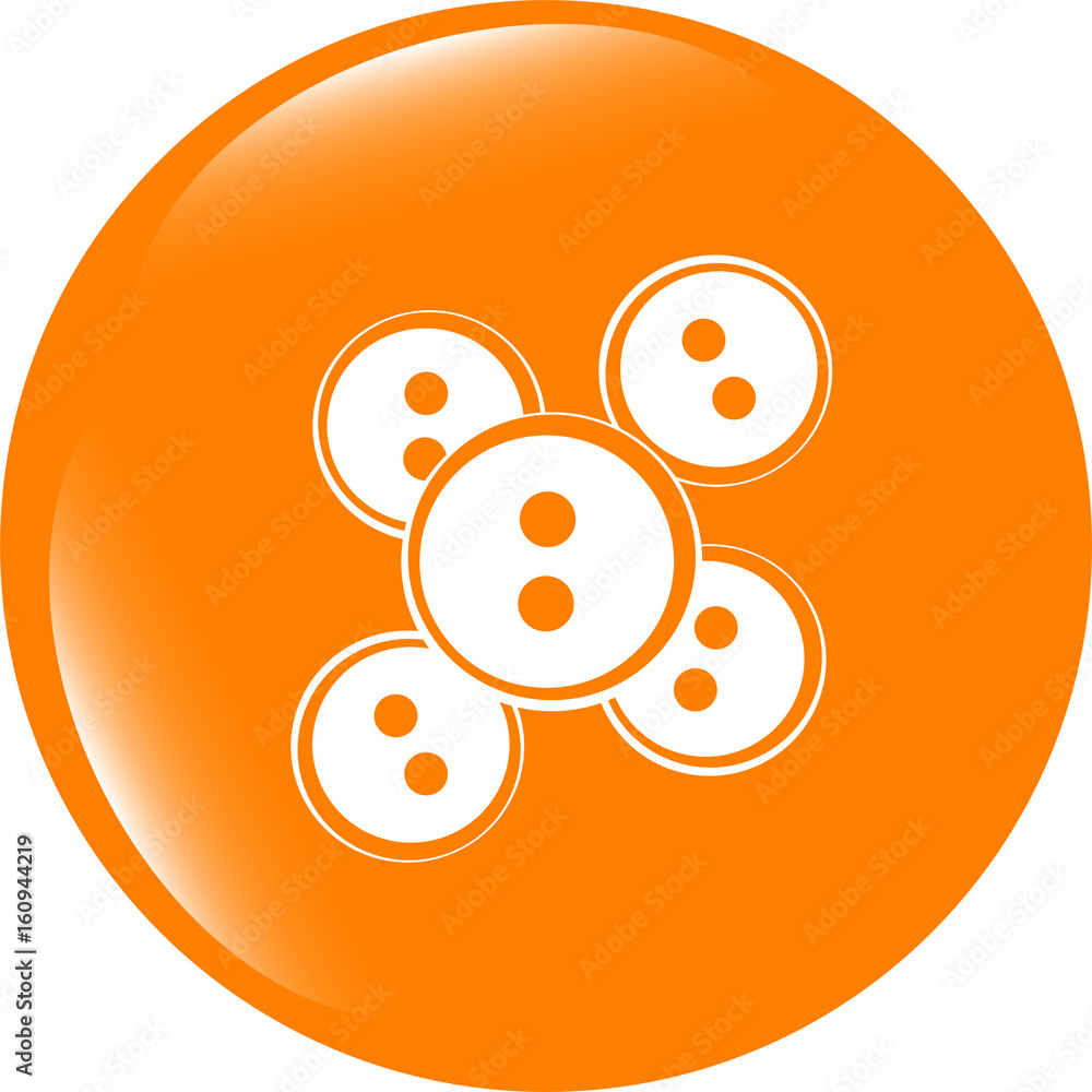 Aufkleber abstract icon on glossy web button . flat sign isolated on white