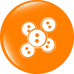 abstract icon on glossy web button . Flat sign isolated on white