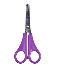 baby scissors on white background/ baby scissors with ruler on white background