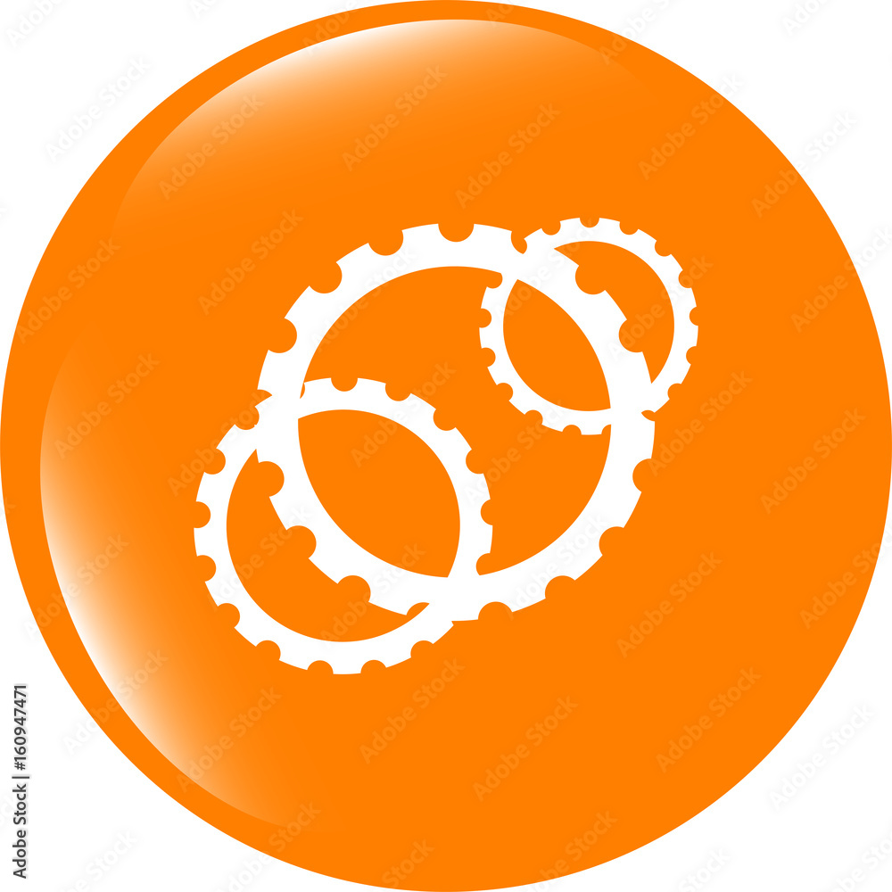 Poster gears icon web button isolated on a white background