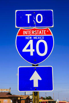 Interstate 40 sign in New Mexico, USA