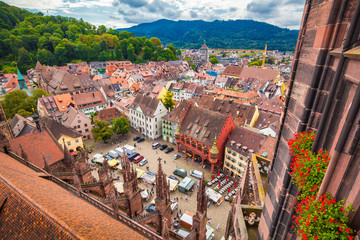 Historic town of Freiburg im Breisgau, Baden-Württemberg, Germany - obrazy, fototapety, plakaty
