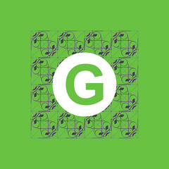 Simple and graceful floral monogram design template, Elegant lineart logo design