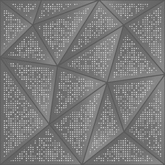 Obraz premium Abstract background of dots and triangles. Perforation of geometric shapes.