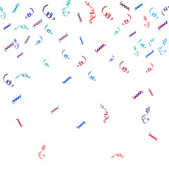 Pattern with confetty for Memorial Day celebration on white background.Red and blue color elegant star background. Vector Illustration.