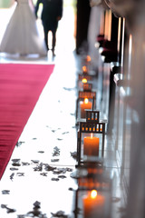 Young couple getting married in a church