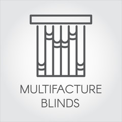 Window multifacture blinds icon in outline style. Vector symbol for home and office interior design concept, shop catalog, online shops and other projects