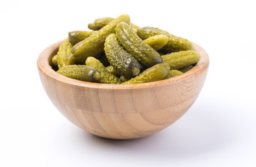 Bowl of cucumber isolated