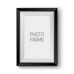 Realistic vector picture frame isolated on white background with blank space for your photo