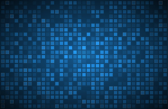 Blue abstract background with transparent squares, vector illustration