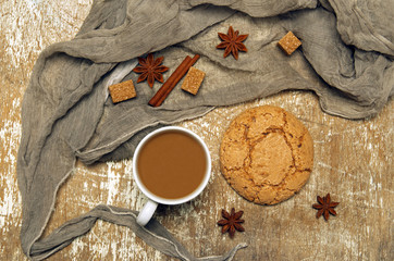 Cup of coffee, anisetree seeds