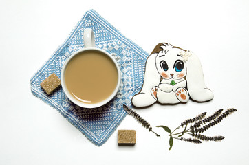 Gingerbread rabbit and coffee