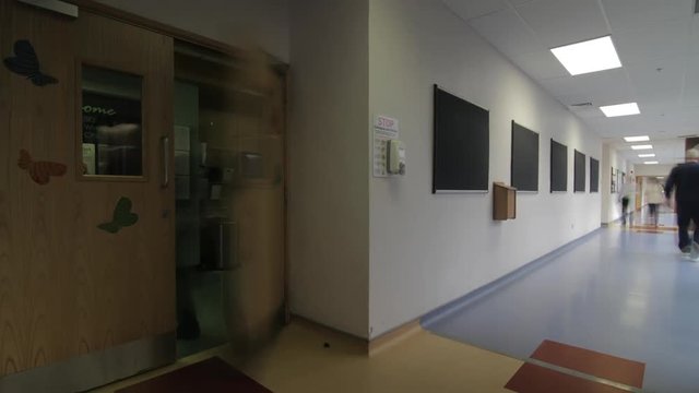 Time Lapse of cafeteria workplace door
