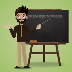 Teacher pointing blackboard