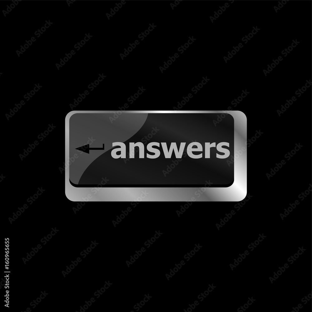 Poster get answers concept on the modern keyboard keys