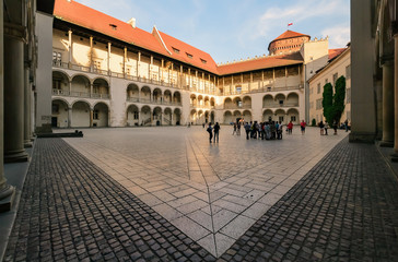 Naklejka premium The inner courtyard of the Wawel Castle in Krakow, Renaissance
