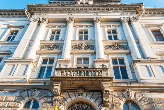 Parts of the building architecture in Arad, Romania