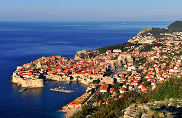 Fototapeta na wymiar Panorama of historical centre of Dubrovnik