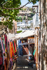 Lindos, Greece - September 10, 2016: Traditional house in Lindos, Rhodes, Greece