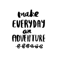 Poster design and greeting card with hand lettering quote 