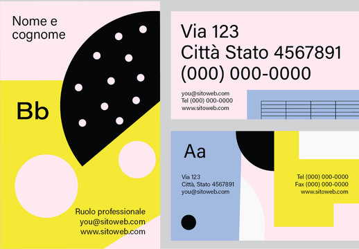 Set biglietti da visita accattivante