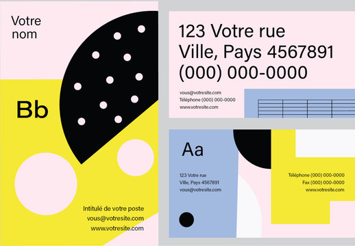 Mod&egrave;les de carte de visite comportant des &eacute;l&eacute;ments en gras