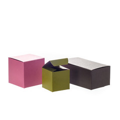 colored boxes ower white background