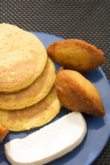 
Arepas and corn cakes (Choclo, Zea mays)
