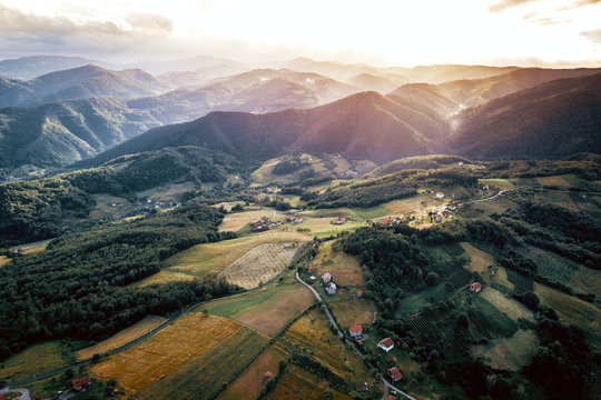 Mountains around Zepce in Bosnia
