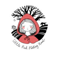 A cute little girl. Red Riding Hood fairy tale. - 160990081