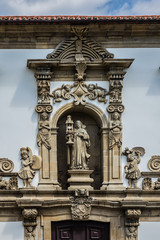 View of former convent of Santa Clara (16th century) now city hall in Guimaraes, North Region, Portugal. Guimaraes city listed as World Heritage by UNESCO.