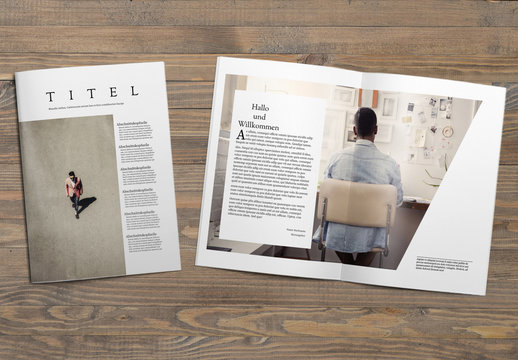 Minimalistisches Zeitschriftenlayout
